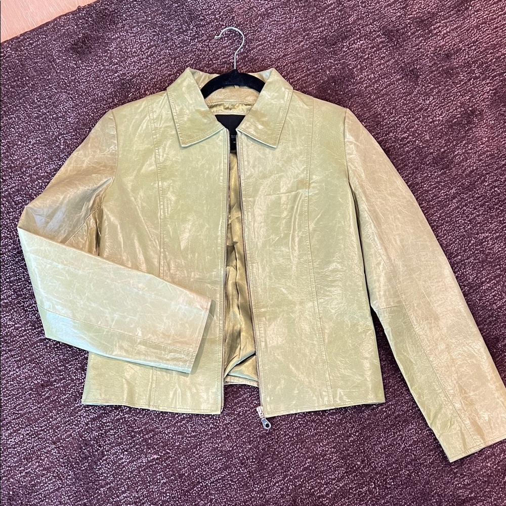 Vero Moda Green Leather Women's Blazer